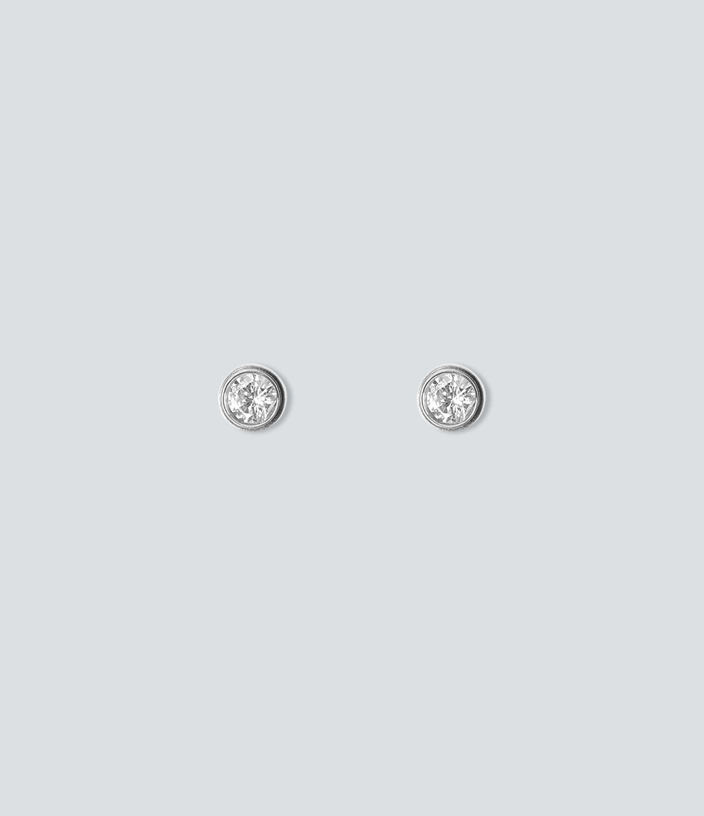 Rhinestone Earrings — Silver — view 4