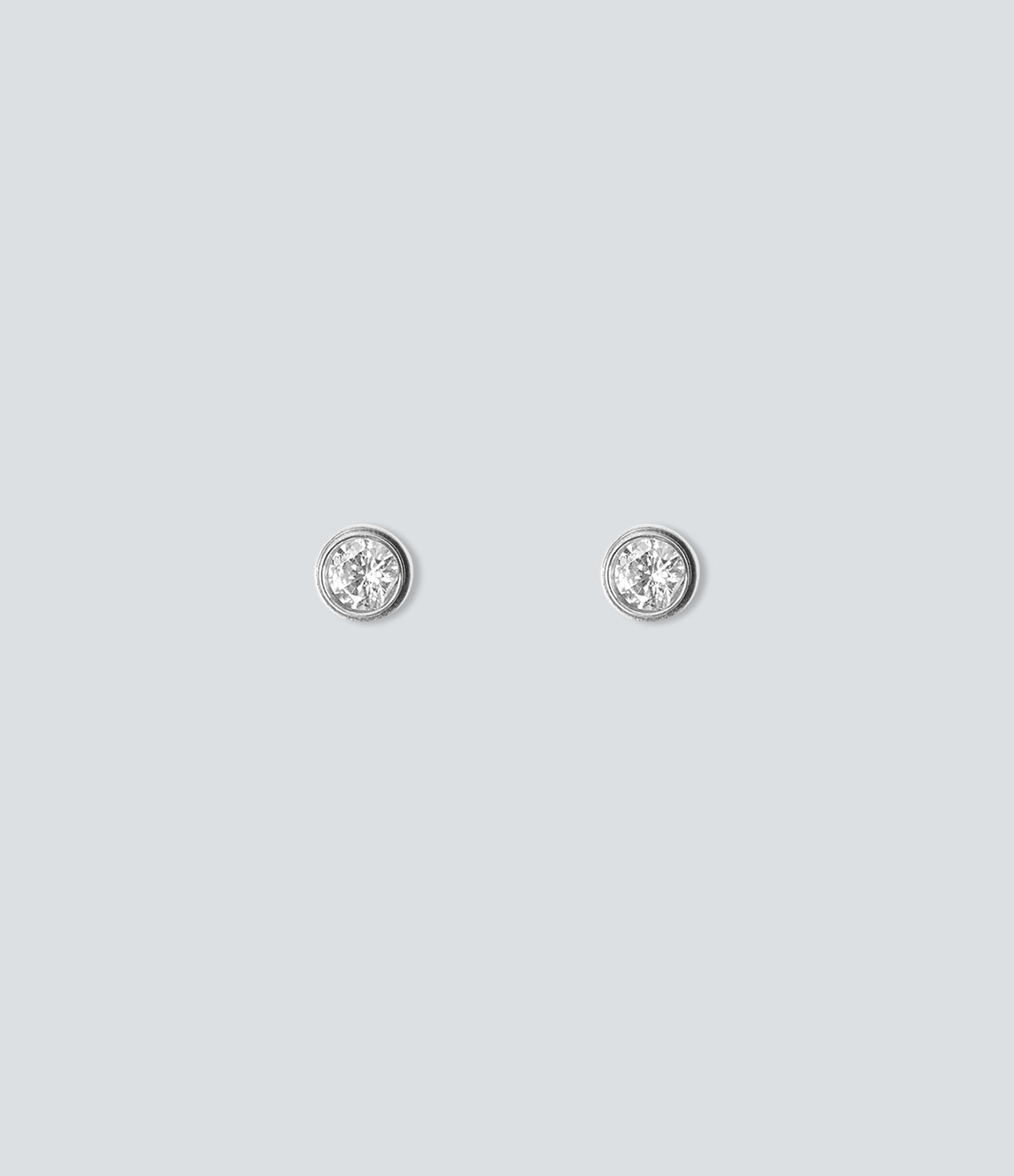 Rhinestone Earrings — Silver — view 4