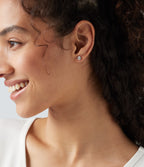 Rhinestone Earrings — Silver — additional view