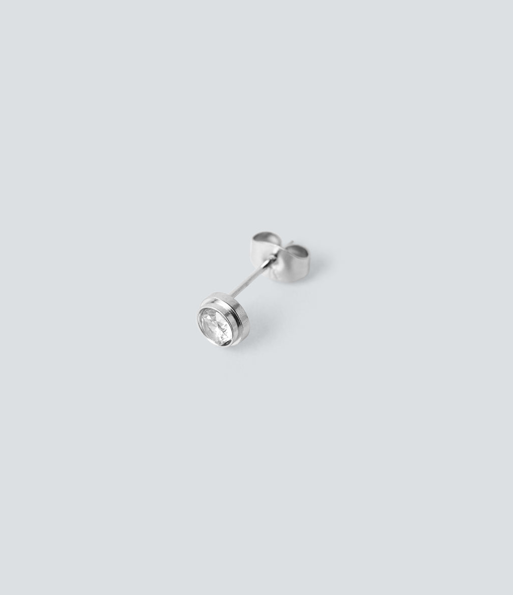 Rhinestone Earrings — Silver — additional view