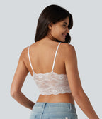 OneForm Seamless Flow Low Support Contrast Lace Casual Sports Bra — White — view 2