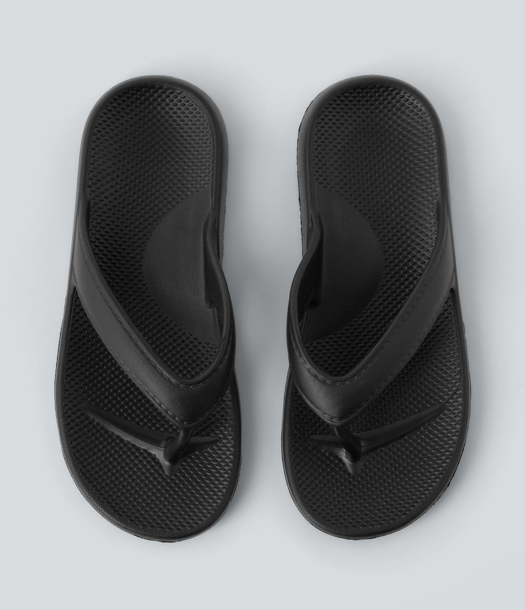 Plain Flip Flops — Black — view 1