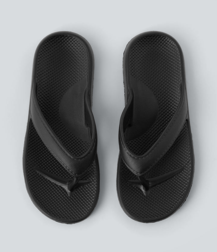 Plain Flip Flops — Black — view 1