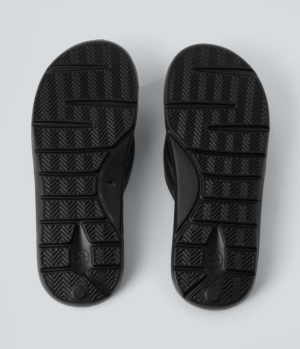 Plain Flip Flops — Black — view 2