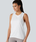 Crossover Racerback Sleeveless InstantCool Quick Dry Yoga Sports Top-UPF50+ — White — view 5