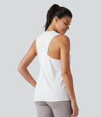 Crossover Racerback Sleeveless InstantCool Quick Dry Yoga Sports Top-UPF50+ — White — view 4