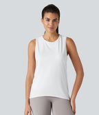 Crossover Racerback Sleeveless InstantCool Quick Dry Yoga Sports Top-UPF50+ — White — view 2