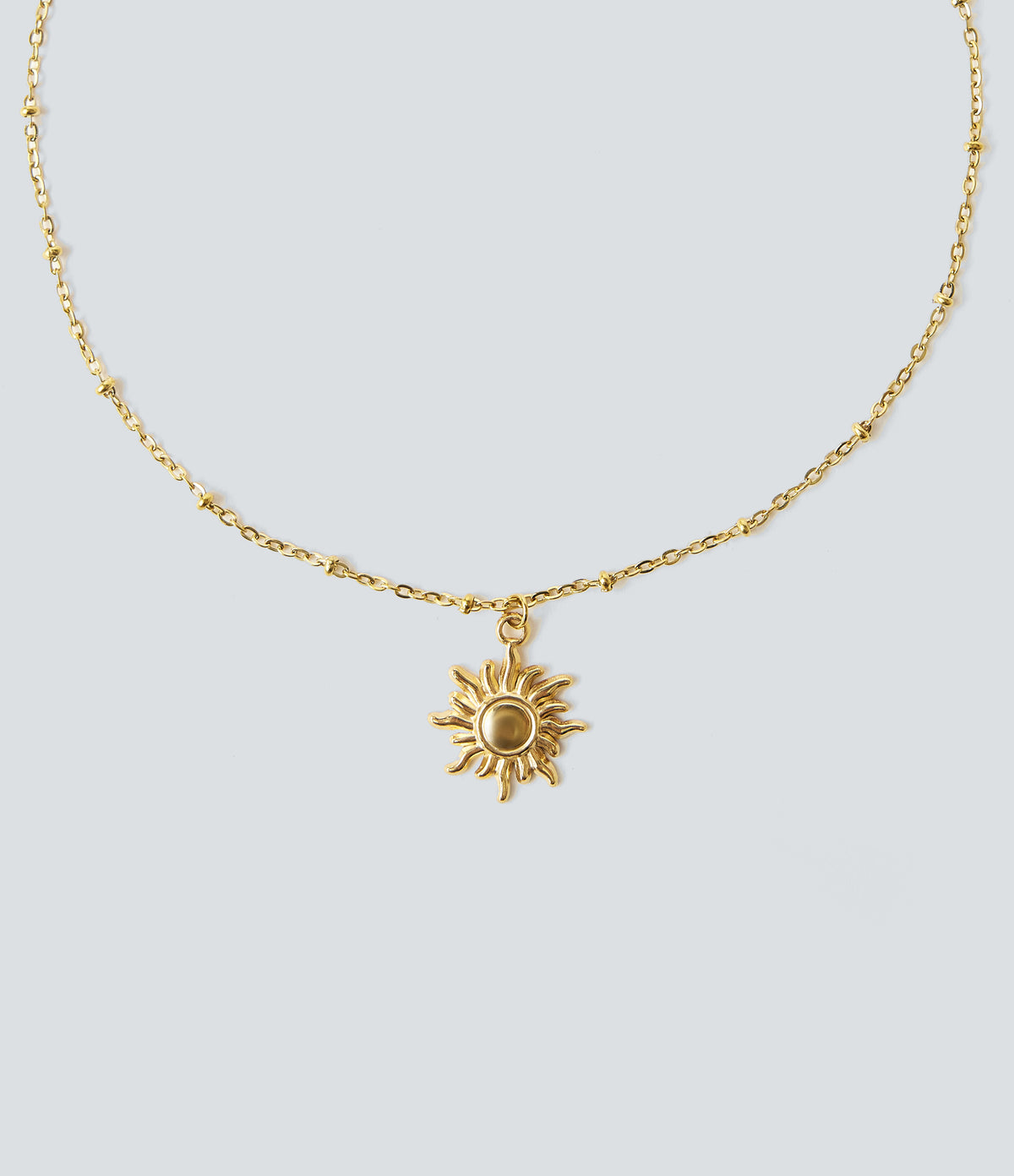 Sun Pendant Necklace — Gold — additional view