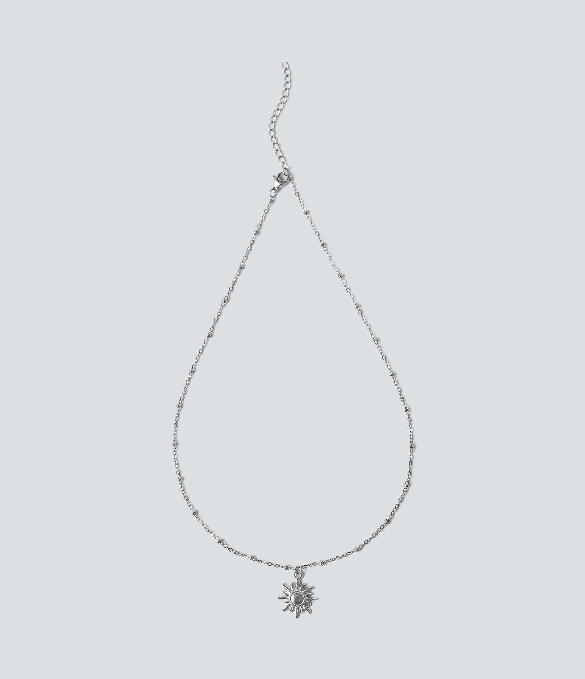 Sun Pendant Necklace — Silver — view 1