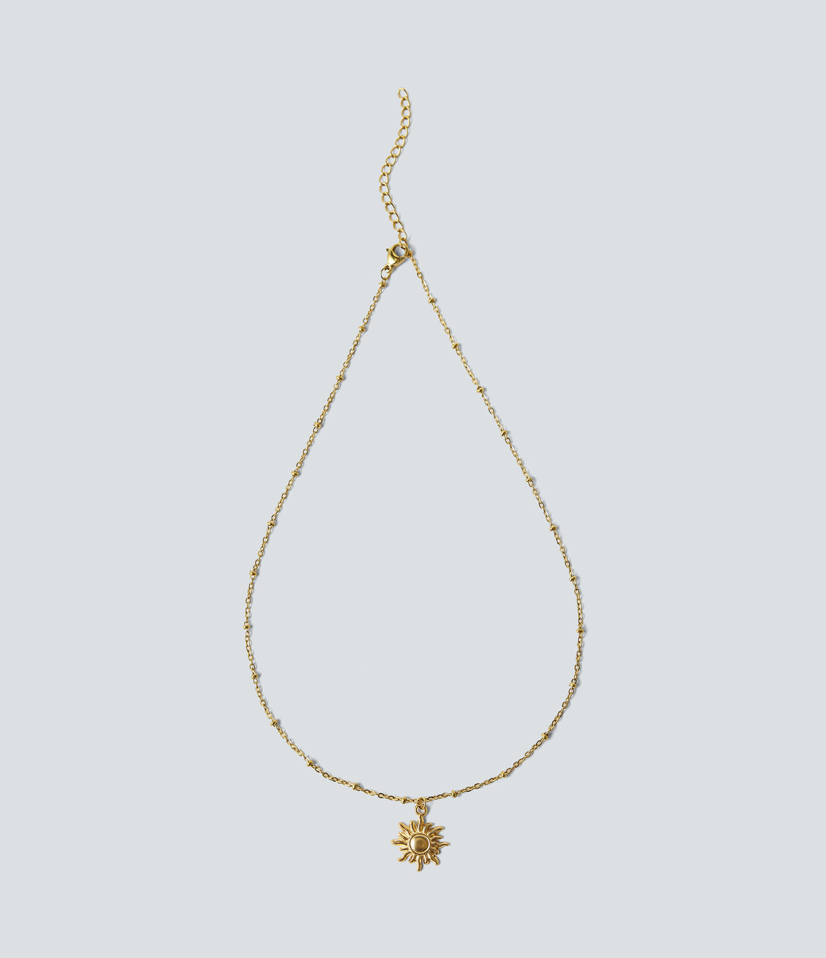 Sun Pendant Necklace — Gold — view 4