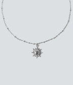 Sun Pendant Necklace — Silver — view 2
