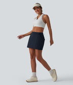 Mid Rise 2-in-1 Mini Golf A-Line Skirt with Pockets — Midnight Blue — view 7