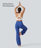 Crossover High Waisted Dance Balloon Joggers with Pockets — Beaucoup Blue — view 6
