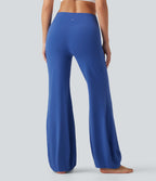 Crossover High Waisted Dance Balloon Joggers with Pockets — Beaucoup Blue — view 2