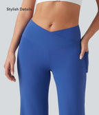 Crossover High Waisted Dance Balloon Joggers with Pockets — Beaucoup Blue — view 7