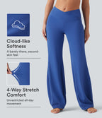 Crossover High Waisted Dance Balloon Joggers with Pockets — Beaucoup Blue — view 1