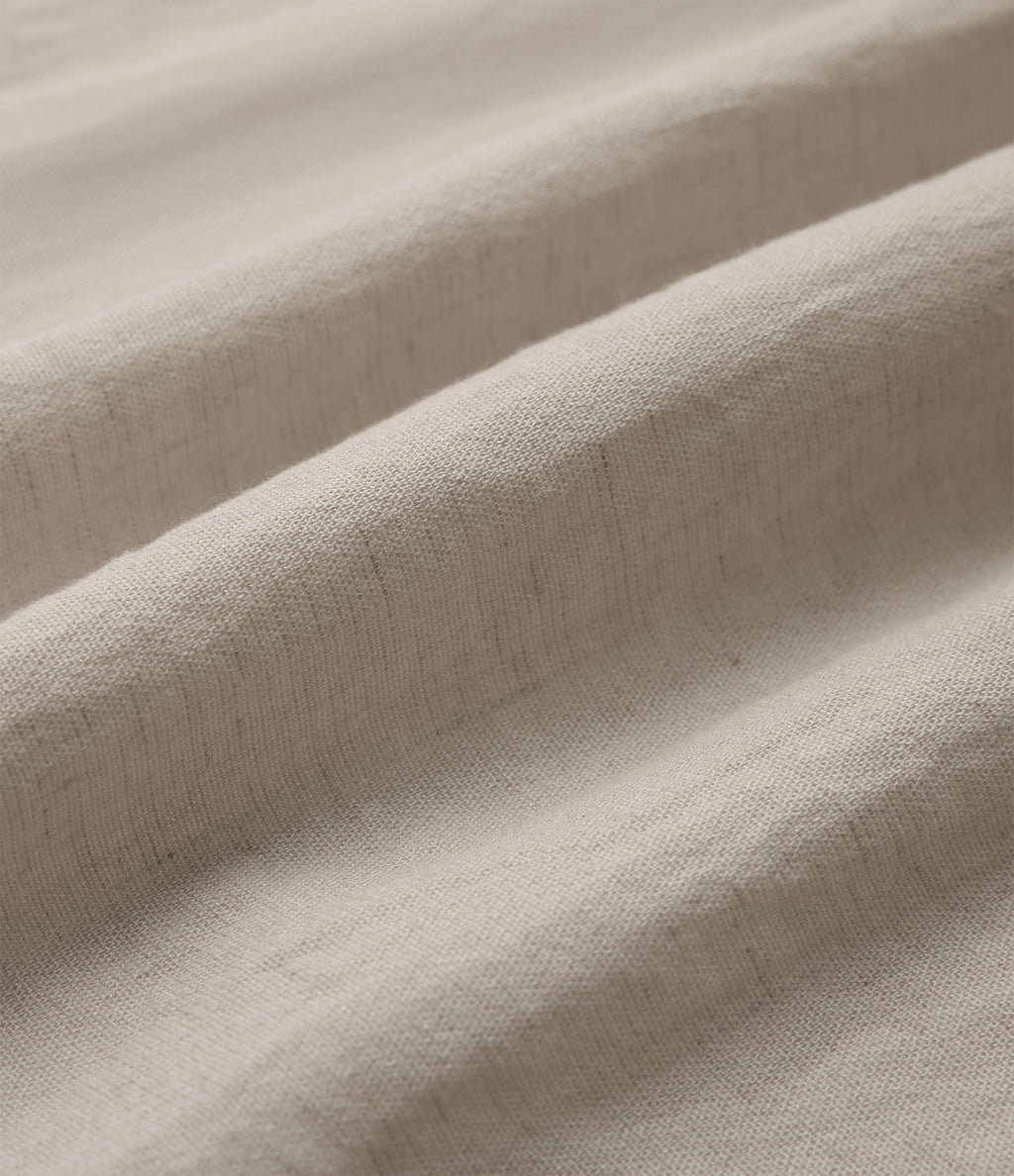 Short Sleeve Curved Hem Casual Linen-Blend Shirt — Island Fossil — view 6