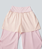 High Waisted Tummy Control Curved Hem Quick Dry Capri Trousers with Pockets — Pale Lilac — view 8