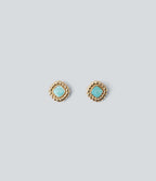 Square Stone Earrings — Gold — view 1