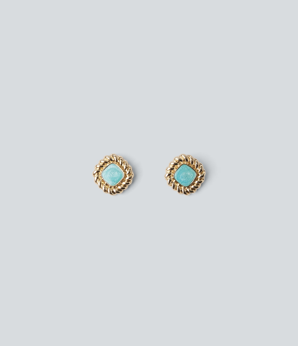 Square Stone Earrings — Gold — view 1