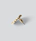 Square Stone Earrings — Gold — view 2