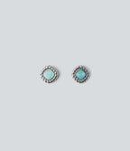 Square Stone Earrings — Silver — view 4