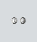Faux Pearl Earrings — Silver — view 1