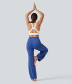High Waisted Tummy Control Dance Balloon Trousers with Pockets — Beaucoup Blue — view 6