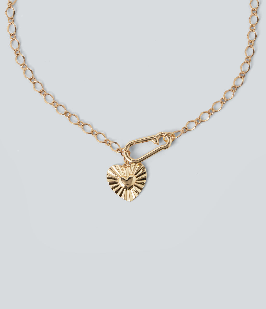 Heart Chain Necklace — Gold — view 2