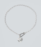 Heart Chain Necklace — Silver — view 4