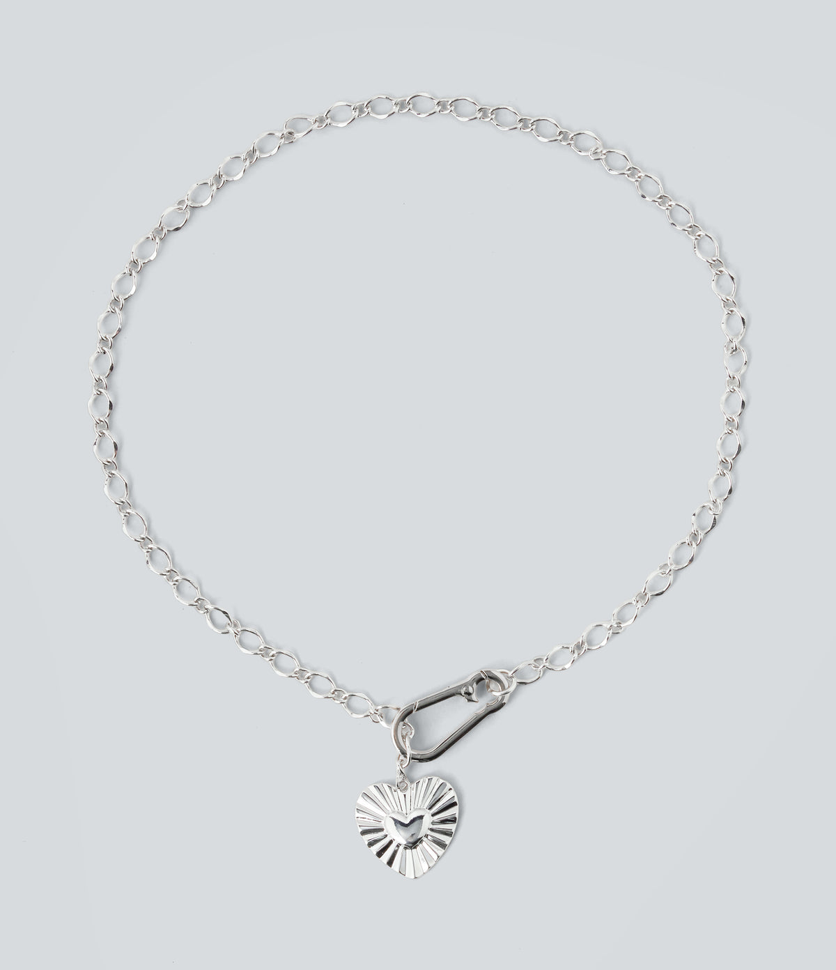 Heart Chain Necklace — Silver — view 4