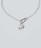 Heart Chain Necklace — Silver — additional view