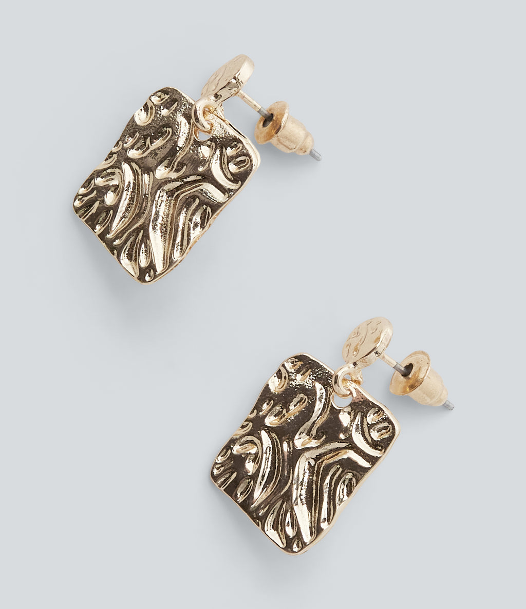Square Earrings — Gold — view 1