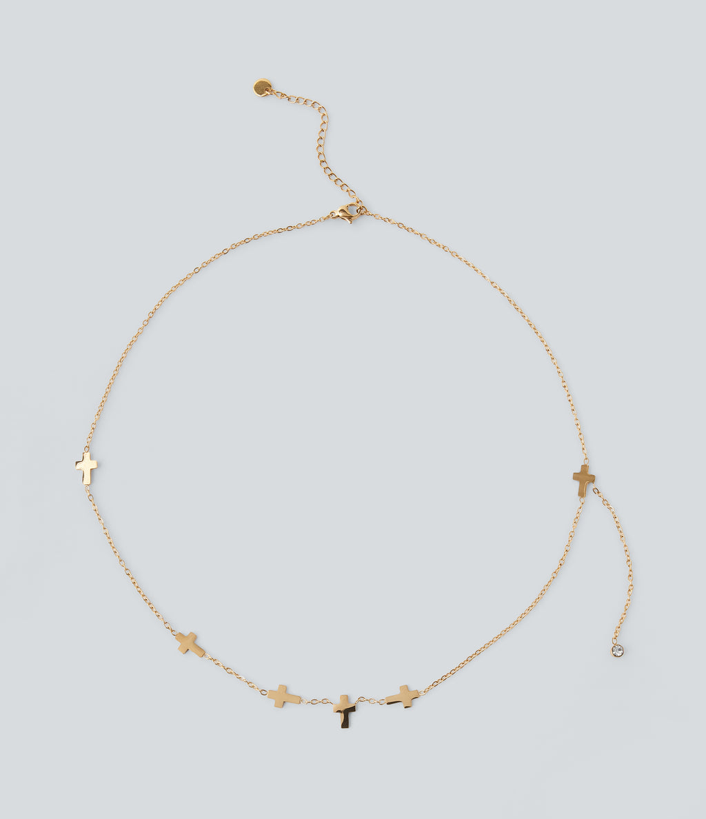 Cross Necklace — Gold — view 1