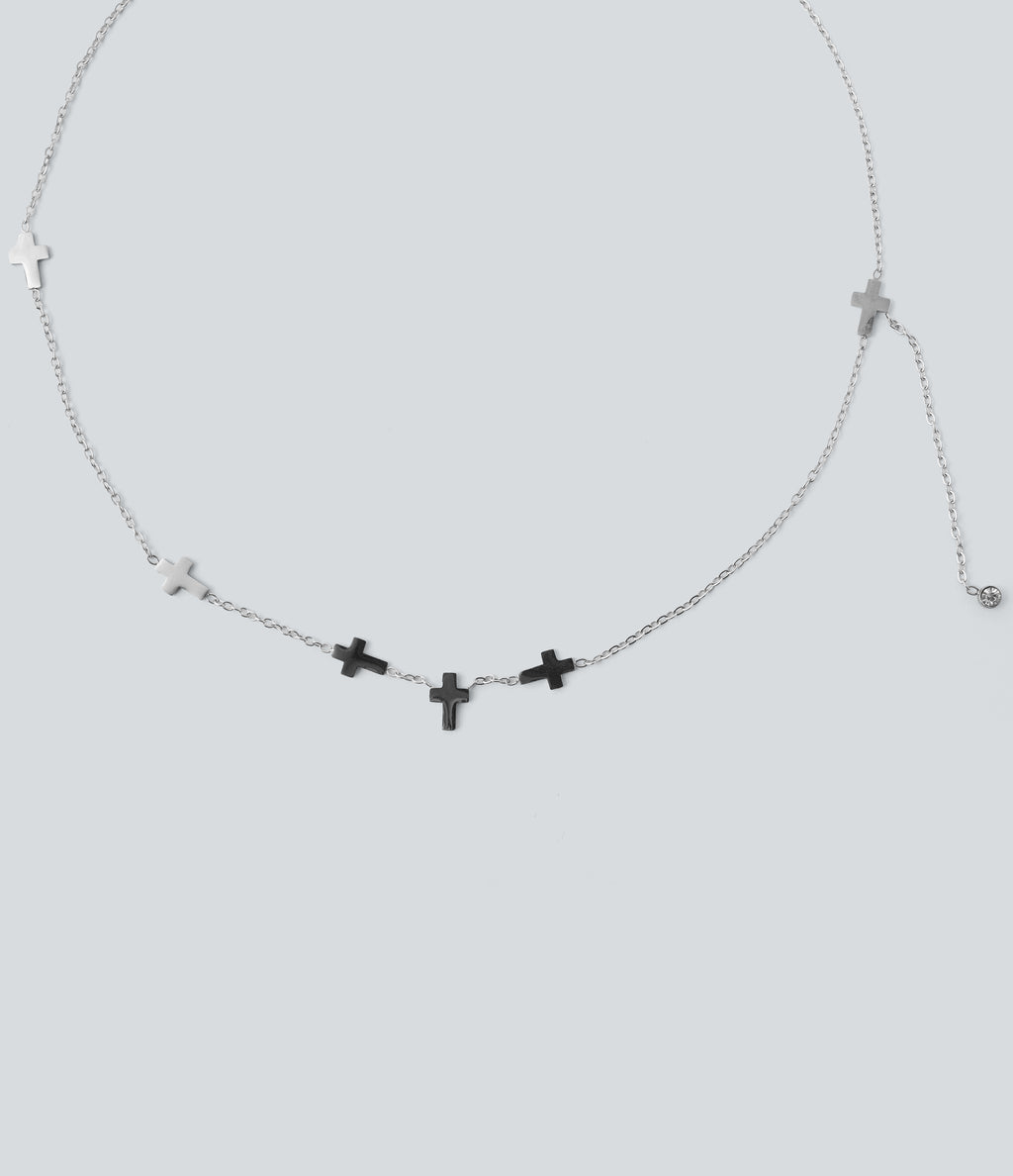 Cross Necklace — Silver — additional view