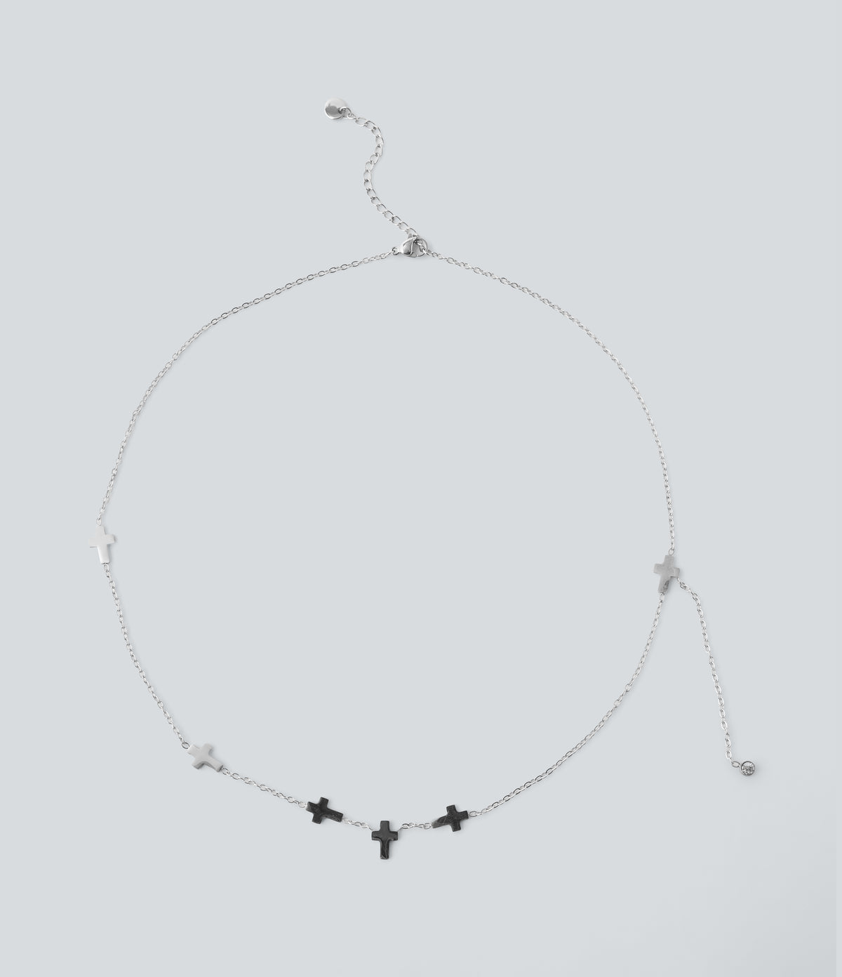 Cross Necklace — Silver — view 4