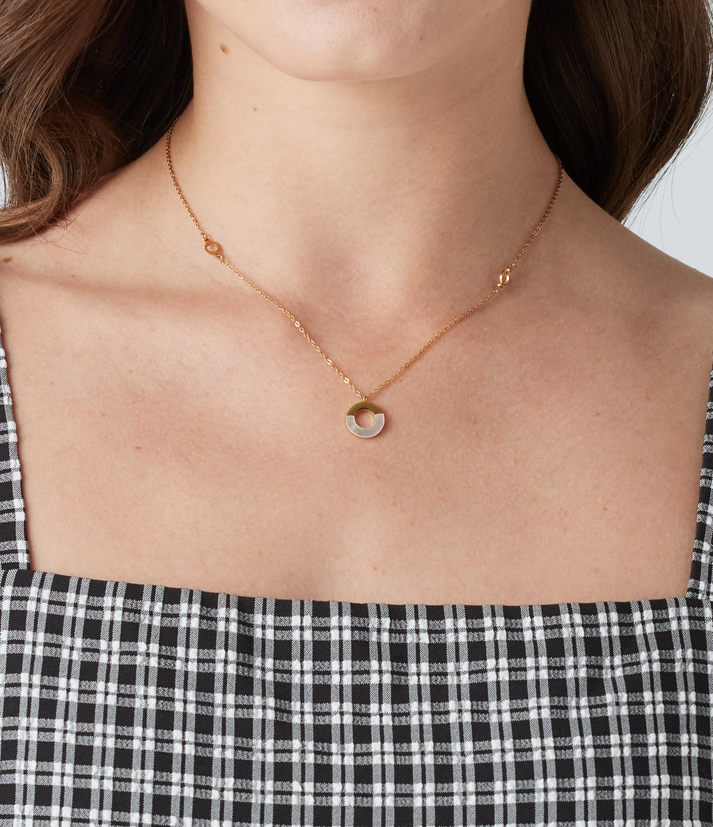 Ring Pendant Necklace — Gold — view 3