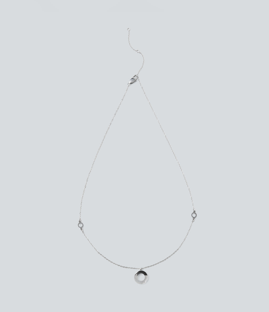 Ring Pendant Necklace — Silver — view 4