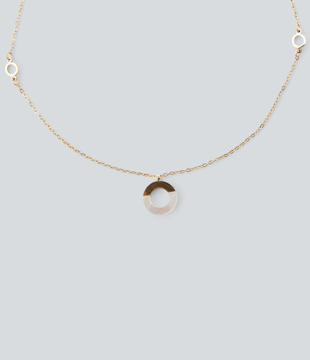 Ring Pendant Necklace — Gold — view 2