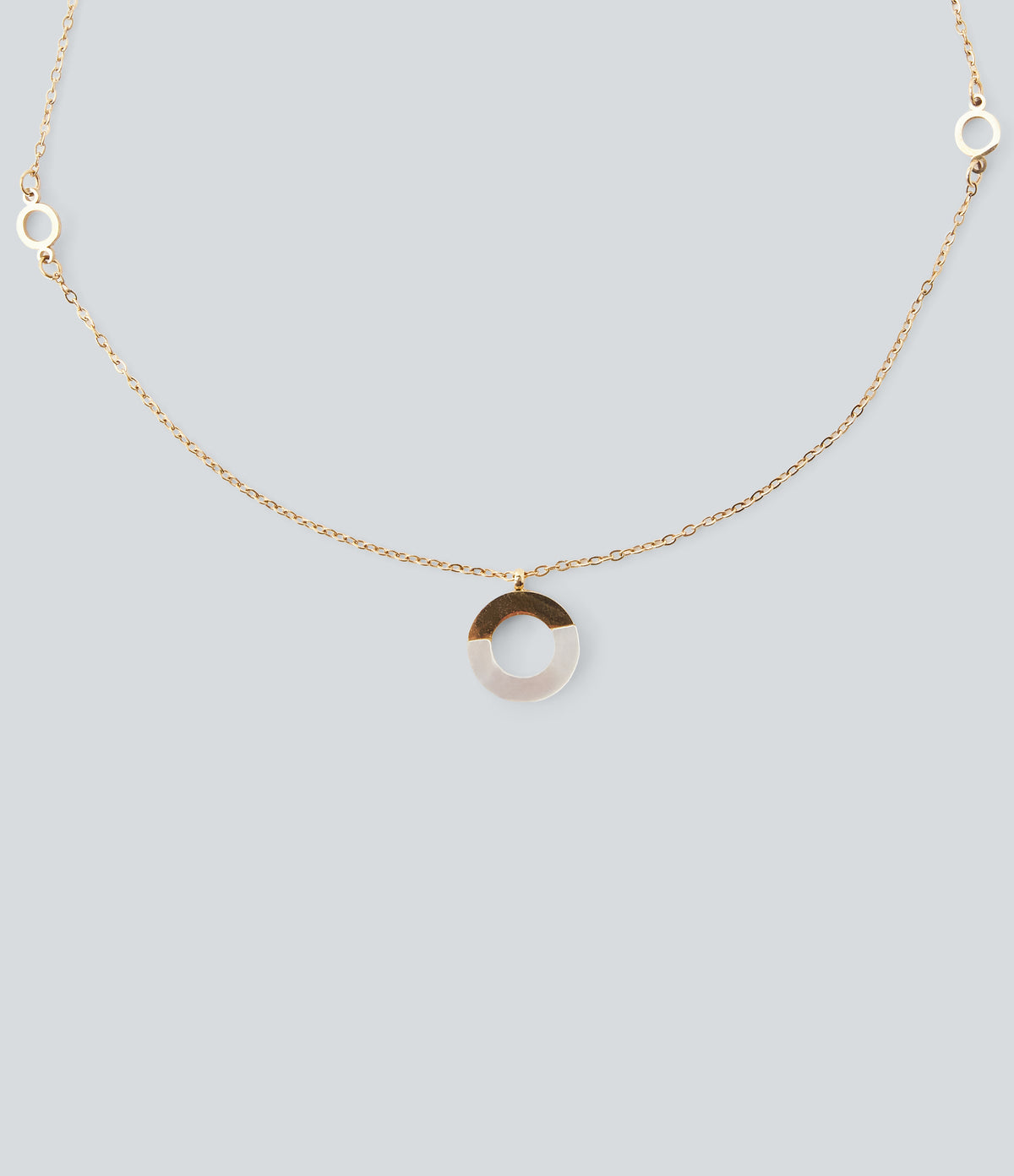 Ring Pendant Necklace — Gold — view 2