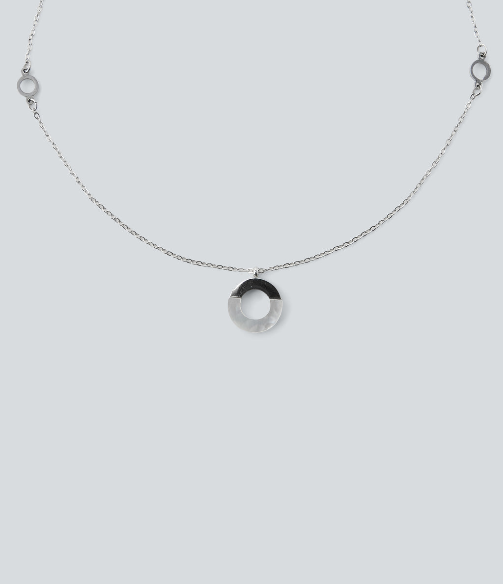 Ring Pendant Necklace — Silver — additional view