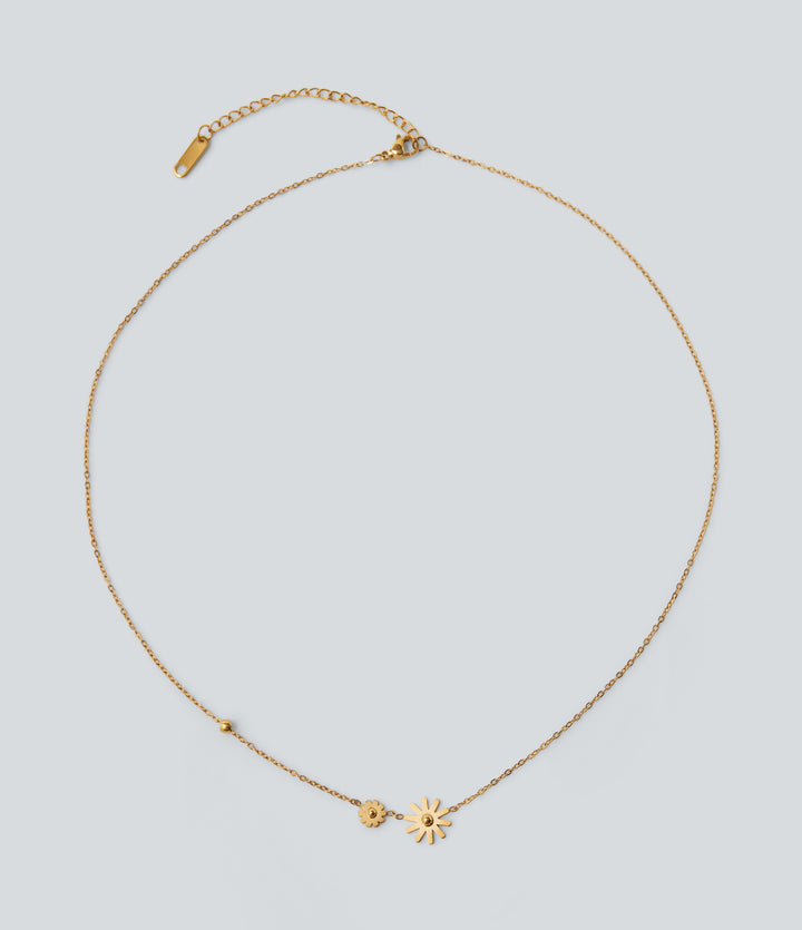 Floral Pendant Necklace — Gold — view 1