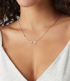 Floral Pendant Necklace — Silver — additional view