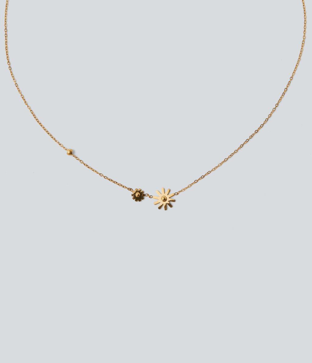 Floral Pendant Necklace — Gold — view 2