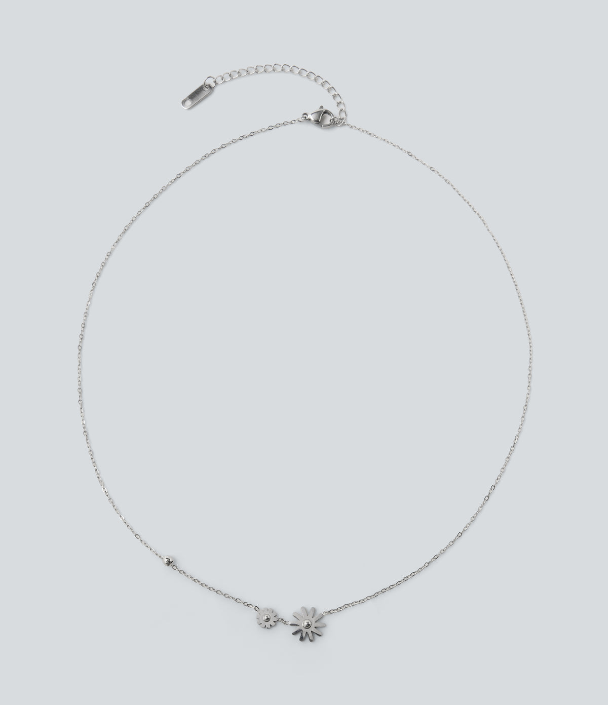 Floral Pendant Necklace — Silver — view 4