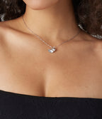 Pearl and Ginkgo Pendant Necklace — Silver — additional view
