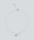 Pearl and Ginkgo Pendant Necklace — Silver — view 4