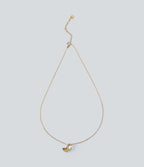 Pearl and Ginkgo Pendant Necklace — Gold — view 1