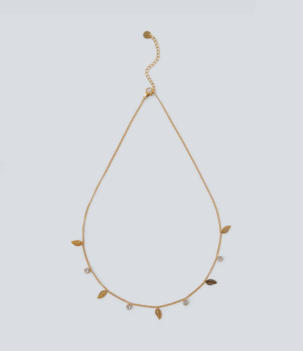 Leaves Pendant Necklace — Gold — view 1