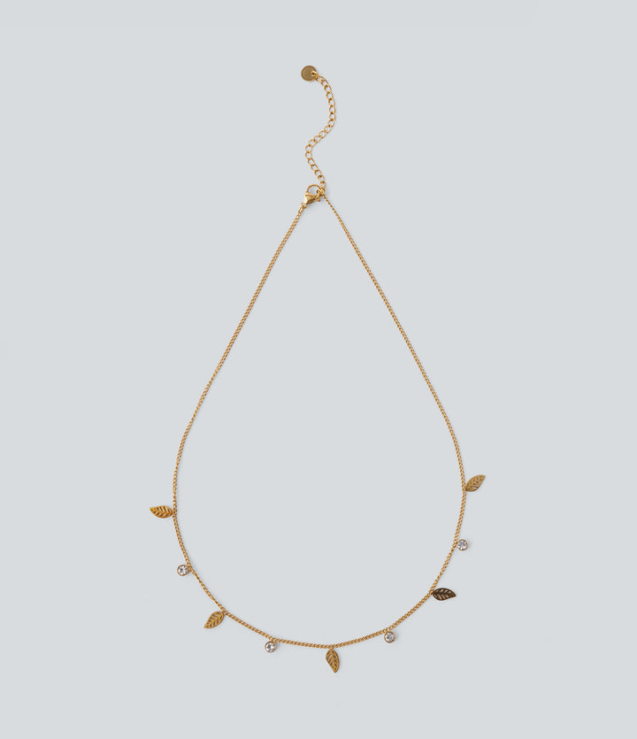 Leaves Pendant Necklace — Gold — view 1